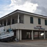 A boat, carried from another area of Cameron, found a parking spot near a bank in the community. Norm Miller photo/Taken Sept. 13.