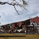 Oak Grove Baptist Church in Grand Chenier sustained heavy damage from Hurricane Laura. Norm Miller photo/Taken Sept. 12.
