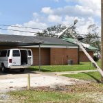 First Baptist Church in Vinton sustained significant damage to its facilities. Photo taken Sept. 2.