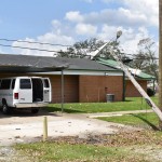 First Baptist Church in Vinton sustained significant damage to its facilities. Photo taken Sept. 2.