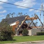 Emmanuel Baptist Church in Lake Charles sustained heavy roof damage from Hurricane Laura's high winds. Robin Williamson Waits photo/Aug. 28.