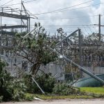 An Entergy substation was damaged by high winds from Hurricane Laura. Entergy photo/Sept. 1.