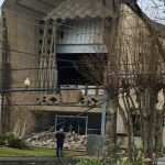 High wind blew out a wall in the worship center of the First Baptist Church, Lake Charles. Rachael Red photo/Taken Aug. 27.
