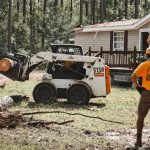 A Missouri Baptist Disaster Relief chainsaw team removed trees from a home in southwest Louisiana. SBC photo/Taken Sept. 11.