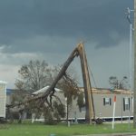 A tree was snapped in half at a trailer park in Lake Charles. John Marcase photo/Taken Sept. 5.