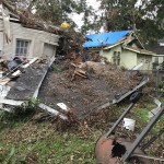 Hurricane Laura left a pile of debris on this Alexandria property. Maycee Lachney photo/Taken Sept. 30