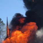 While most of the worship center at Richey Baptist Church in Deville was destroyed, Pastor Grady Dodge said the steeple and a Bible located near the front doors miraculously survived. Submitted photo