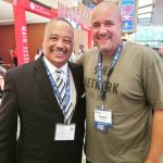 Fred Luter, pastor of Franklin Avenue Baptist Church, New Orleans, and Lewis Richerson, pastor of Renew Church, Baton Rouge, fellowship at the 2021 SBC Annual Meeting.