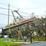 Ida's high winds twisted these poles. Baptist Message photo