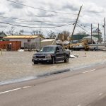 Floodwaters surround this truck in New Orleans. Entergy New Orleans