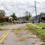 A pole blocked the road in New Orleans. Entergy New Orleans