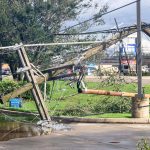 Ida twisted these poles in New Orleans. Entergy New Orleans