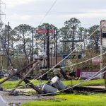 Ida twisted these poles in New Orleans. Entergy New Orleans
