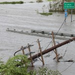 Floodwaters covered I-10 in New Orleans. Entergy New Orleans