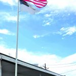 The American and Christian flags flew high above Gulf Coast Baptist Church in Golden Meadow. Pastor Shane Terrebonne said the flags gave community members hope as they rebuilt. Brian Blackwell photo
