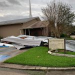 Debris scattered the parking lot of Williams Boulevard Baptist Church in Kenner. Yony Matute photo