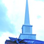 Coteau Baptist Church in Houma sustained damage to its roof. Baptist Message photo