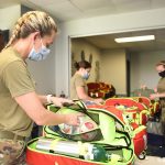 Airmen of the 159th Medical Group perform equipment and inventory checked to ensure proper response to medical emergencies while responding to the aftermath of Hurricane Ida in Belle Chasse. The 159th Medical Group maintains mission readiness to be fully prepared to respond to natural disasters. U.S. Air National Guard Tech Sgt. Cindy Au photo