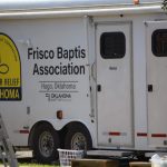 An Oklahoma Baptist Disaster Relief trailer was stationed at Bayou Vista Baptist Church in Morgan City.