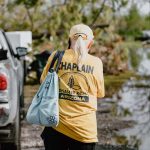 Arizona Disaster Relief chaplain Norma Turner talked on the phone to the representative of Bethel Baptist Church in Bourg about what might be salvaged after the building was flooded by Hurricane Ida. TAB Media photo
