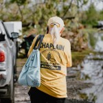 Arizona Disaster Relief chaplain Norma Turner talked on the phone to the representative of Bethel Baptist Church in Bourg about what might be salvaged after the building was flooded by Hurricane Ida. TAB Media photo
