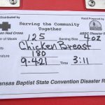 An Arkansas Baptist Disaster Relief team prepared chicken as part of one of the many meals that were served out of Woodland Park Baptist Church in Hammond. Patrick Dennis photo