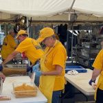 A Missouri Baptist Disaster Relief feeding team prepared food to serve at First Baptist Church in Mandeville.
