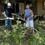 Mississippi Baptist Disaster Relief team members moved debris in Lacombe. Patrick Dennis photo