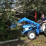 A Mississippi Baptist Disaster Relief team member moved debris in Lacombe. Patrick Dennis photo