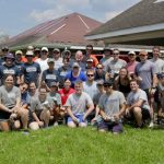 Members of the University of Louisiana-Lafayette Baptist Collegiate Ministry tarped the home of Joe Arnold, Bayou Baptist Association Director of Missions. Mark Robinson photo