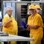 Missouri Baptist Disaster Relief team members prepared meals at First Baptist Church in Mandeville. Patrick Dennis photo