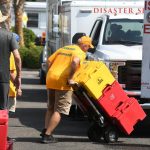 A North Carolina Baptist Disaster Relief team member transported supplies at First Baptist Church in New Orleans. Patrick Dennis photo