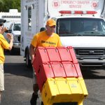 A North Carolina Baptist Disaster Relief team member transported supplies at First Baptist Church in New Orleans. Patrick Dennis photo