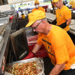North Carolina Baptist Disaster Relief team members prepared food at First Baptist Church in New Orleans. Patrick Dennis photo
