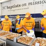 North Carolina Baptist Disaster Relief team members prepared food at First Baptist Church in New Orleans. Patrick Dennis photo