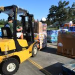 A Southern Baptist Disaster Relief team member moved supplies at First Baptist Church in Slidell. Patrick Dennis photo