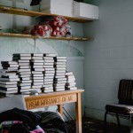 A stack of Bibles filled a room at Bethel Baptist Church in Bourg. TAB Media photo