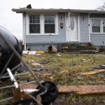 A home in the 11th block of Magnolia Street in Bowling Green, Kentucky, suffered damage from the storm Feb. 10. Morgan Bass photo