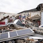 Severe storms ripped through communities throughout western Kentucky in the early hours of the morning on Dec. 11. Numerous businesses in Bowling Green, Kentucky, sustained severe damage. Morgan Bass photo