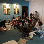 A member of First Baptist Church, Gdansk, Poland captured the attention of Ukrainian children as she told the Easter story.