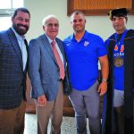 Wes Cooper, Michael Brunet, Drew Maddox and Sal Palermo were recognized in the recent LCU chapel service.