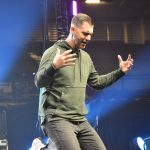 Keynote speaker Shane Pruitt challenges students to be followers and not fans of Jesus.