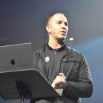 Counselor Clint Davis instructs students on proper use of social media.