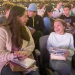 Students practice sharing the Gospel during a session of YEC.