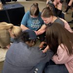 LSU students formed small groups to pray for their classmates during a prayer and worship service at the Chapel on the Campus