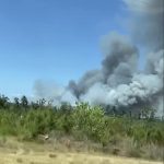 Smoke rose from wildfires that impacted areas of Sabine Parish, Aug. 14, 2023. Sabine Parish Sheriff's Office photo