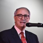 Board President Ed Tarpley, a member of Kingsville Baptist Church, Ball, thanks the crowd for their continued support.