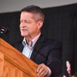 Bart Walker, pastor of Kingsville Baptist Church, Ball, closes the Gift of Life Banquet with a prayer.