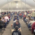 Adult leaders met with the 157 students who made a decision during the opening night of the 2023 Youth Evangelism Celebration. Keith Manuel photo