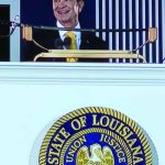 Gov. Jeff Landry takes in a moment of joy during his inauguration, Jan. 7.